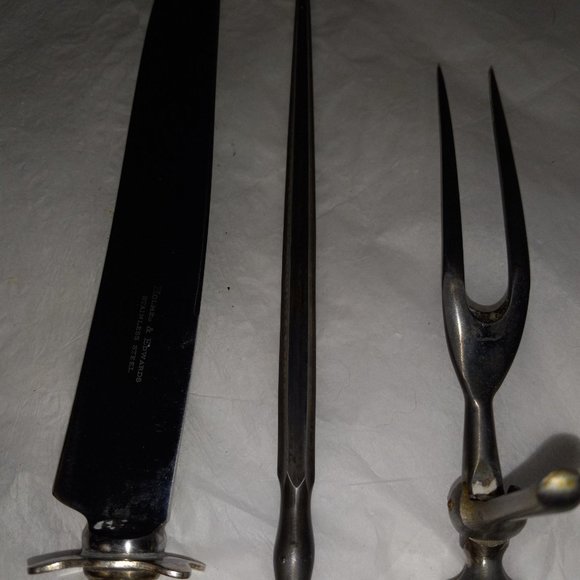 Vintage Holmes & Edwards Silver Plate Carving Set ~ Jamestown Pattern 1916 - Picture 4 of 6